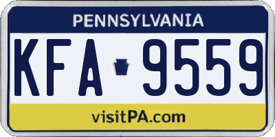 PA license plate KFA9559