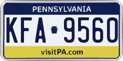 PA license plate KFA9560