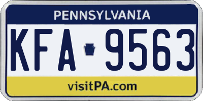 PA license plate KFA9563