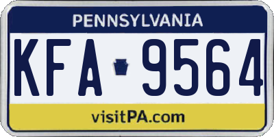 PA license plate KFA9564