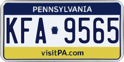 PA license plate KFA9565