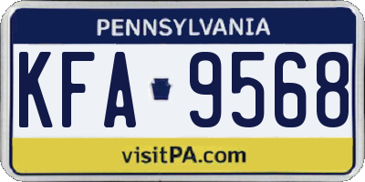 PA license plate KFA9568