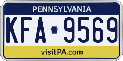PA license plate KFA9569