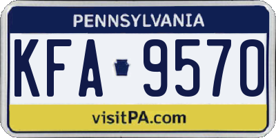 PA license plate KFA9570