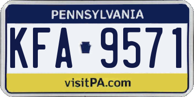 PA license plate KFA9571
