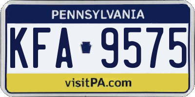 PA license plate KFA9575