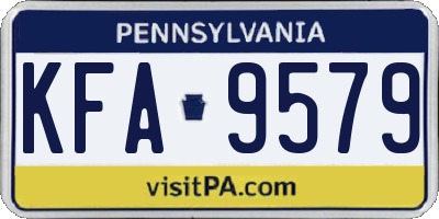 PA license plate KFA9579