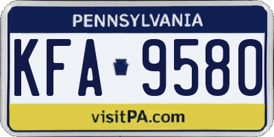 PA license plate KFA9580