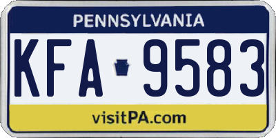 PA license plate KFA9583