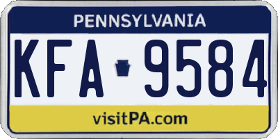 PA license plate KFA9584
