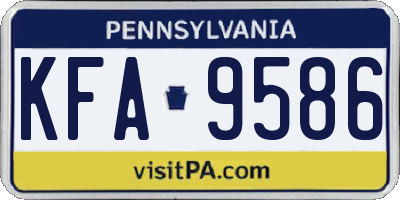 PA license plate KFA9586