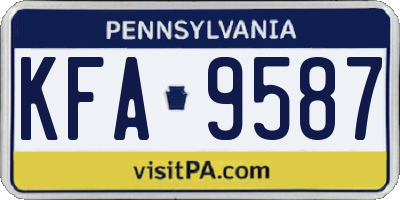 PA license plate KFA9587