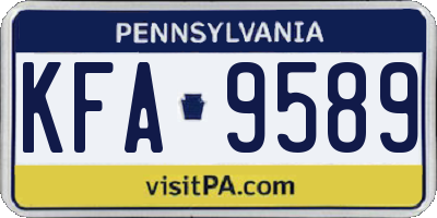 PA license plate KFA9589