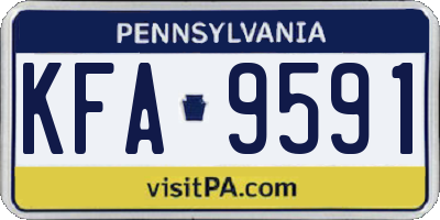 PA license plate KFA9591