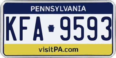 PA license plate KFA9593