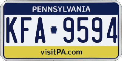PA license plate KFA9594