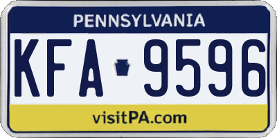 PA license plate KFA9596