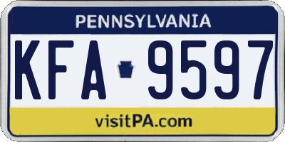 PA license plate KFA9597