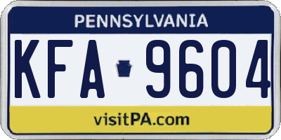 PA license plate KFA9604