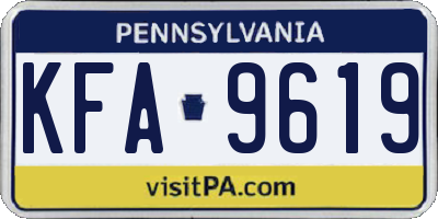 PA license plate KFA9619