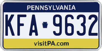 PA license plate KFA9632