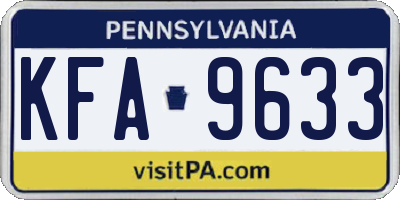 PA license plate KFA9633