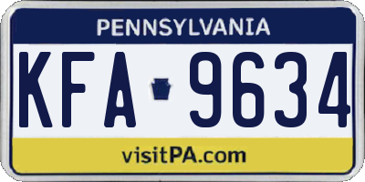 PA license plate KFA9634