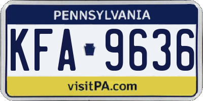 PA license plate KFA9636