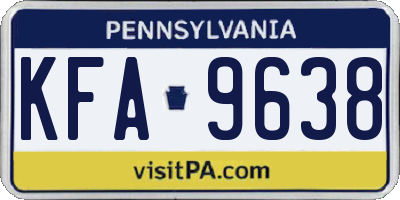 PA license plate KFA9638