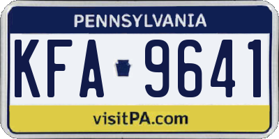 PA license plate KFA9641