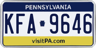 PA license plate KFA9646