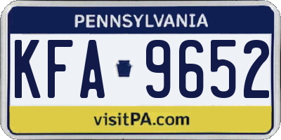 PA license plate KFA9652