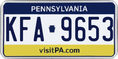 PA license plate KFA9653