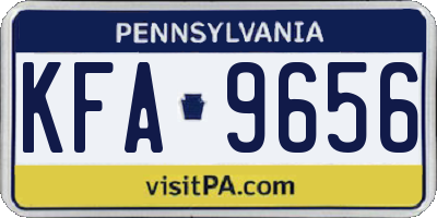 PA license plate KFA9656