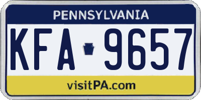 PA license plate KFA9657