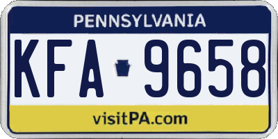 PA license plate KFA9658