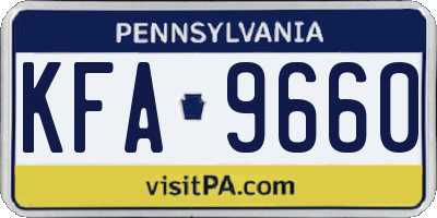 PA license plate KFA9660