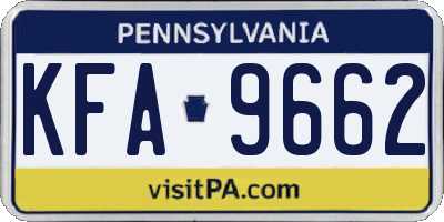 PA license plate KFA9662