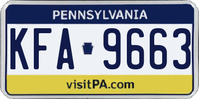 PA license plate KFA9663