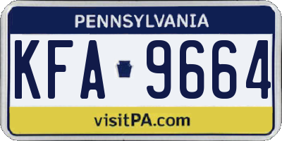 PA license plate KFA9664