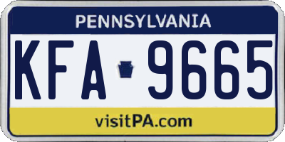PA license plate KFA9665