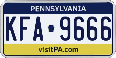 PA license plate KFA9666