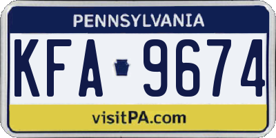 PA license plate KFA9674