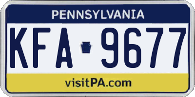 PA license plate KFA9677