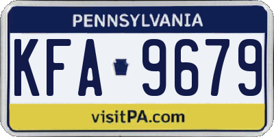 PA license plate KFA9679