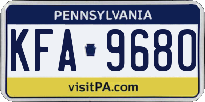 PA license plate KFA9680