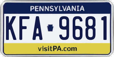 PA license plate KFA9681