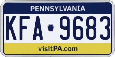 PA license plate KFA9683