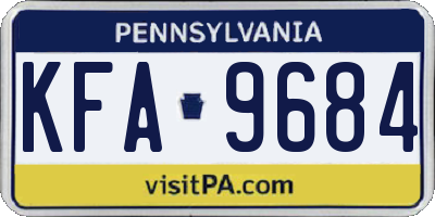 PA license plate KFA9684