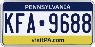 PA license plate KFA9688